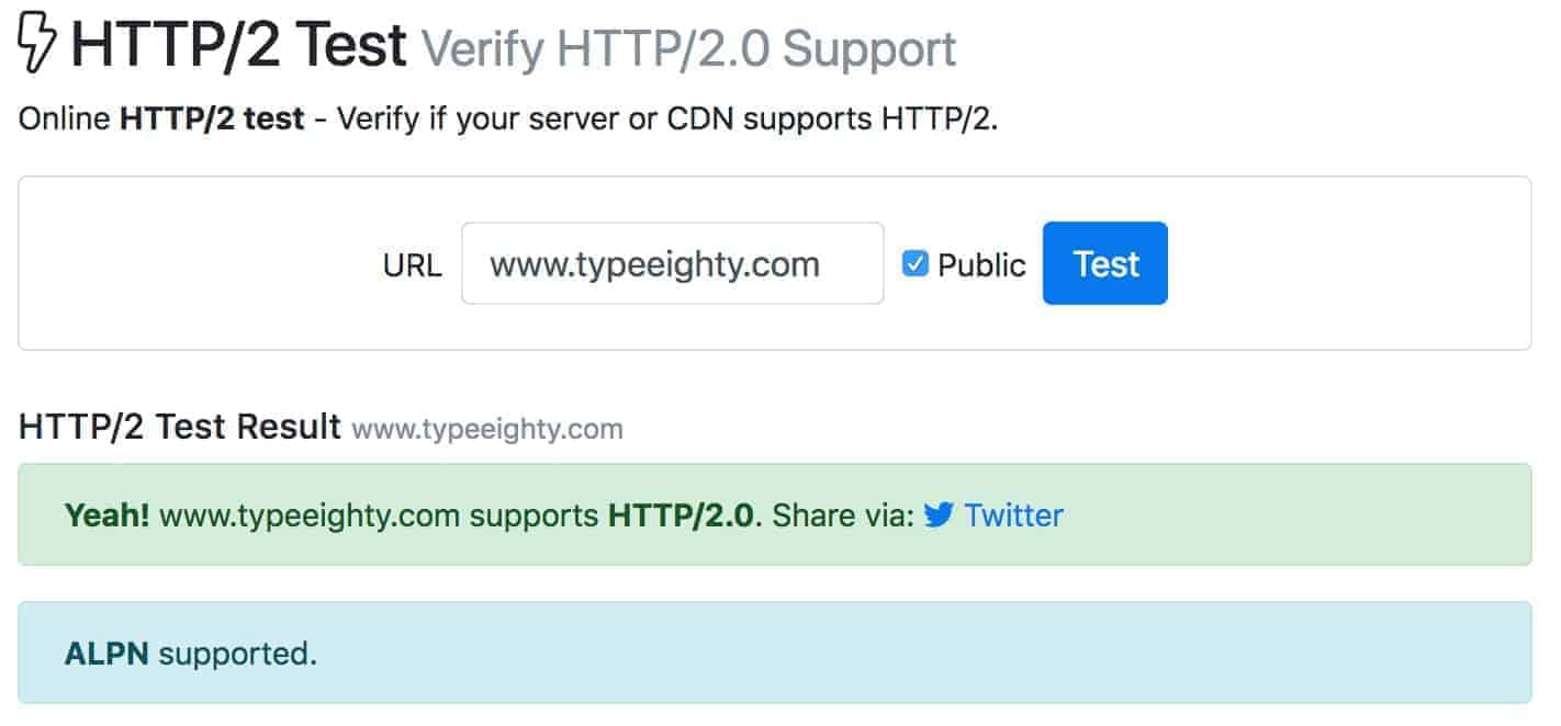 Website Performance - HTTP/2 Test